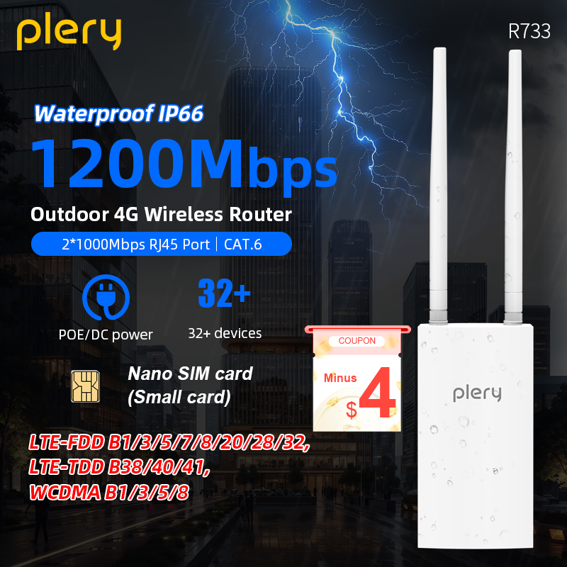 5G Cpe Router Outdoor - Roteador Wireless Plery WIFI 5 1200Mbps